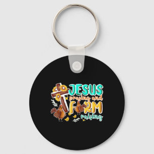 Jesus Praising And Farm Raising Chicken Farmer Chr Key Ring