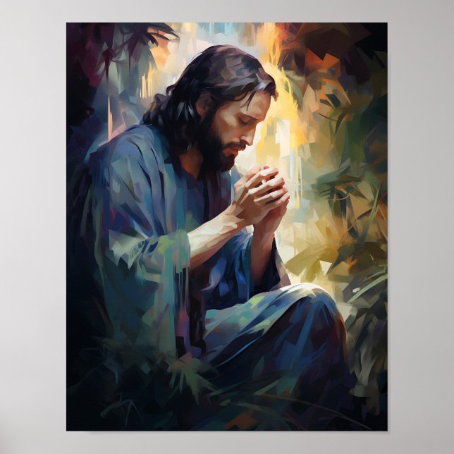 Jesus Praying Art Poster (Front)