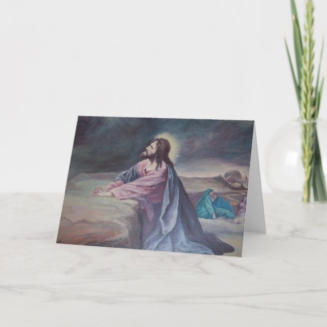 Jesus Praying at Gethsemane Card (Front)