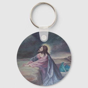Jesus Praying at Gethsemane Key Ring