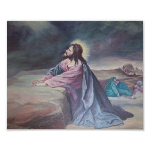 Jesus Praying at Gethsemane Photo Print