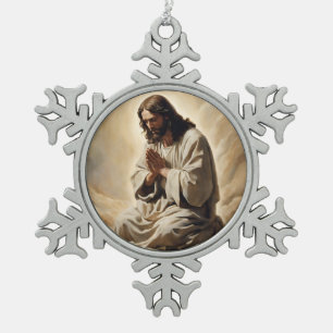 Jesus Praying Christmas Ornament