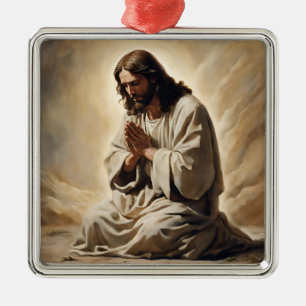 Jesus Praying Christmas Ornament