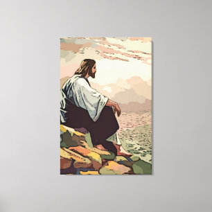 Jesus Praying for Jerusalem Canvas Print