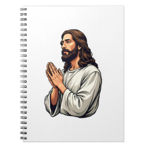 Jesus Praying Hands Vintage Engraving Tee Notebook