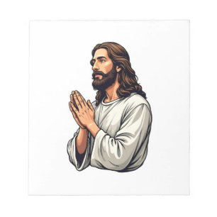 Jesus Praying Hands Vintage Engraving Tee Notepad