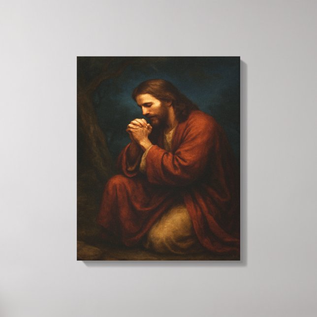 Jesus Praying in Gethsemane™ LDS Canvas Wall Art (Front)