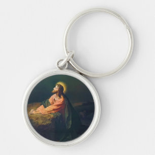 Jesus Praying in the Garden of Gethsemane Key Ring