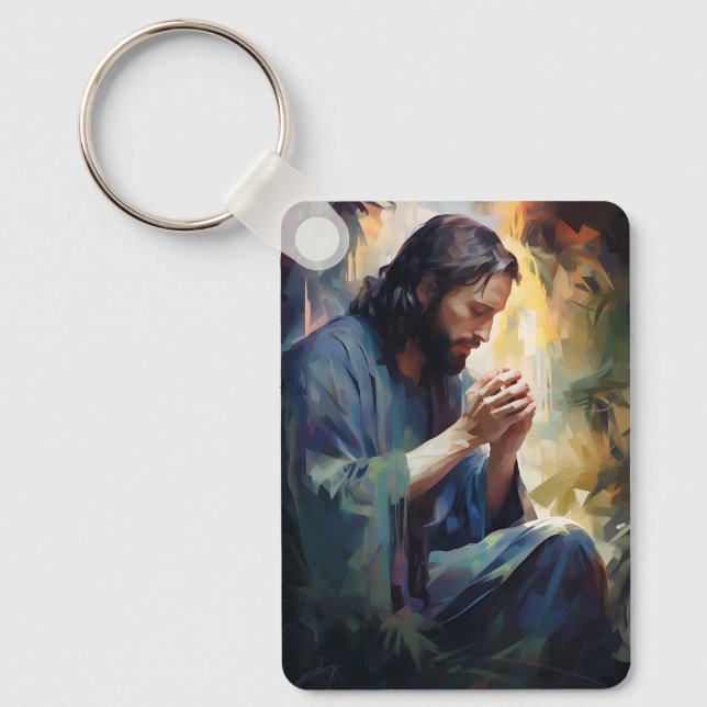 Jesus Praying Keychain (Front)