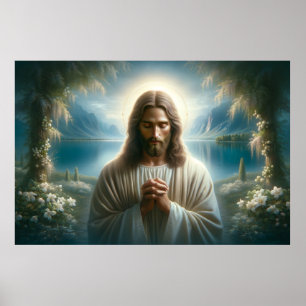 Jesus Praying Poster
