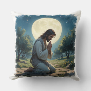 Jesus Praying Throw Pillow – Spiritual Christian