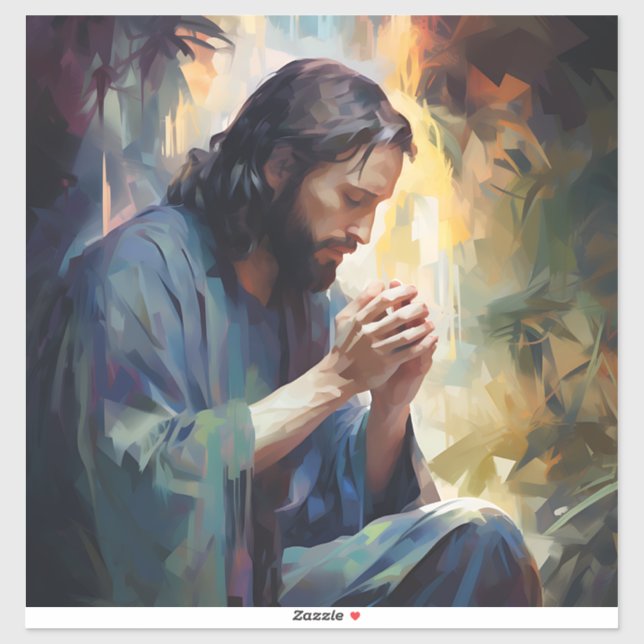 Jesus Praying Vinyl Sticker (Sheet)