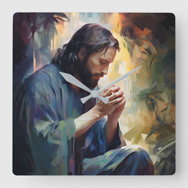 Jesus Praying Wall Clock (Front)