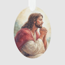 Jesus Praying Watercolor Art | Christian Faith 