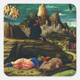 Jesus prays in the Garden of Gethsemane Square Sticker