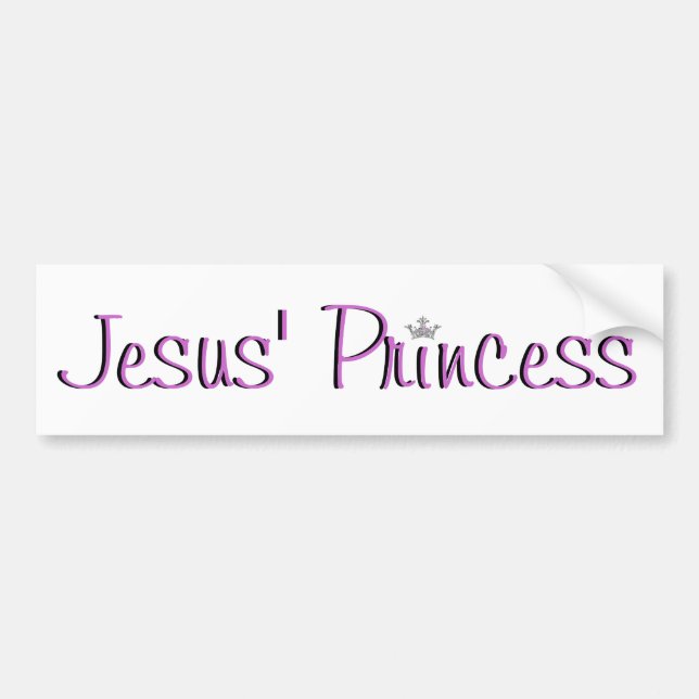 Jesus' Princess-purple Bumper Sticker (Front)