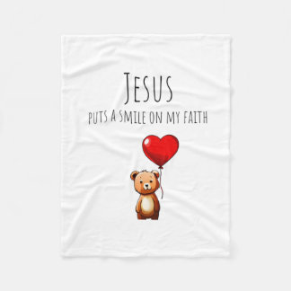Jesus Puts A Smile On My Faith Comfy Blanket