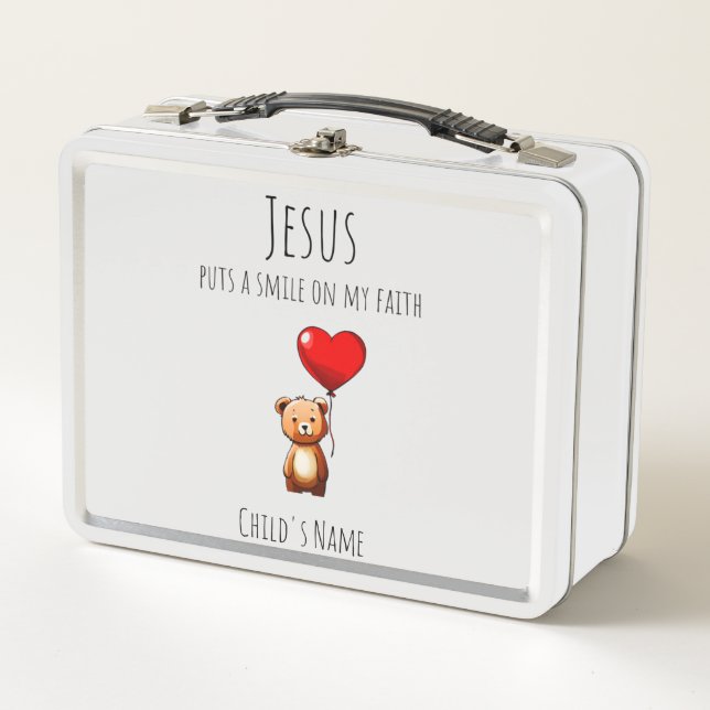 Jesus Puts A Smile On My Faith Customised Lunchbox (Front)
