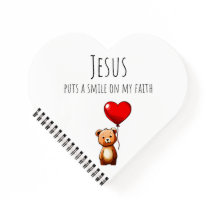 Jesus Puts A Smile On My Faith Hear Shaped Journal