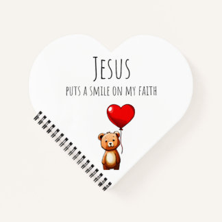 Jesus Puts A Smile On My Faith Hear Shaped Journal