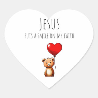 Jesus Puts A Smile On My Faith Heart Stickers