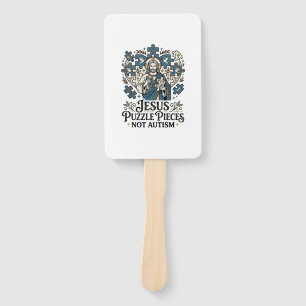 Jesus Puzzle Pieces Not Autism Jesus Puzzle Pieces Hand Fan