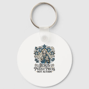 Jesus Puzzle Pieces Not Autism Jesus Puzzle Pieces Key Ring