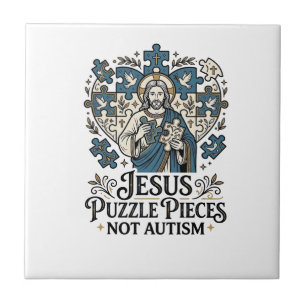 Jesus Puzzle Pieces Not Autism Jesus Puzzle Pieces Tile
