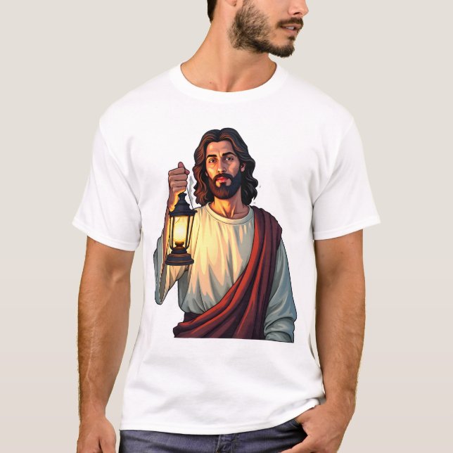 Jesus Quiet Lantern Vintage Engraving Tee (Front)