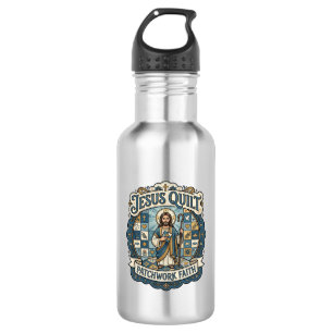 Jesus Quilt Patchwork Faith Jesus Quilt Patchwork 532 Ml Water Bottle