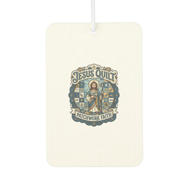 Jesus Quilt Patchwork Faith Jesus Quilt Patchwork  Car Air Freshener (Front)