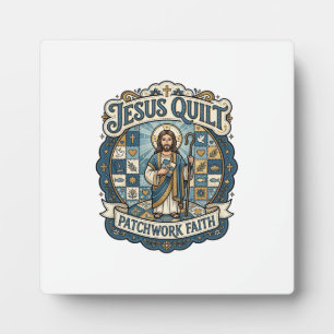 Jesus Quilt Patchwork Faith Jesus Quilt Patchwork  Plaque