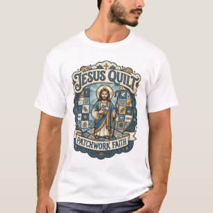 Jesus Quilt Patchwork Faith Jesus Quilt Patchwork T-Shirt