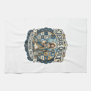 Jesus Quilt Patchwork Faith Jesus Quilt Patchwork  Tea Towel