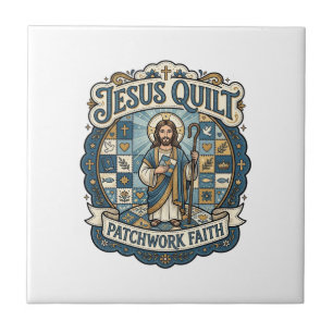 Jesus Quilt Patchwork Faith Jesus Quilt Patchwork Tile