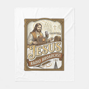 Jesus Radio Broadcast Jesus Radio Broadcast Christ Fleece Blanket