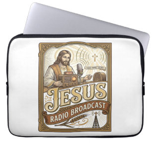 Jesus Radio Broadcast Jesus Radio Broadcast Christ Laptop Sleeve
