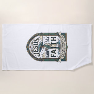 Jesus Rainy Day Faith Jesus Rainy Day Christian Fa Beach Towel