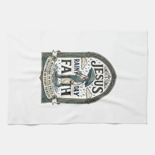 Jesus Rainy Day Faith Jesus Rainy Day Christian Fa Tea Towel