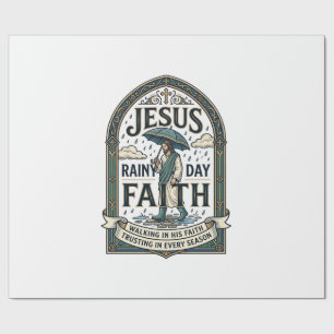 Jesus Rainy Day Faith Jesus Rainy Day Christian Fa Wrapping Paper