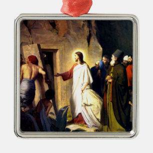 Jesus Raising Lazarus from the Dead Metal Tree Decoration