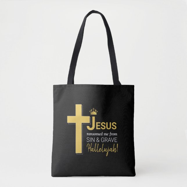 JESUS RANSOMED ME Christian Tote Bag (Front)