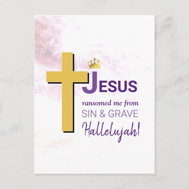 JESUS RANSOMED ME Happy Easter Postcard (Front)