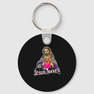 Jesus Raves Christmas EDM Music X-Mas Party Christ Key Ring