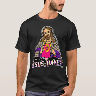Jesus Raves Christmas EDM Music XMas Party Christi T-Shirt