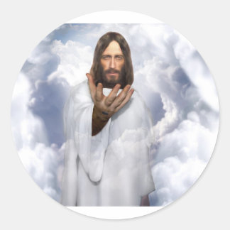 Jesus reaching out hope classic round sticker