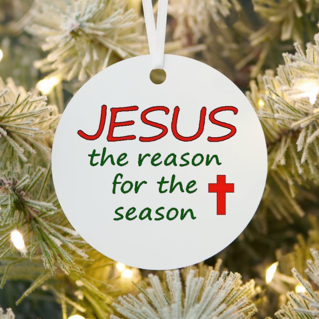 JESUS Reason for Season Metal Tree Decoration (Insitu)