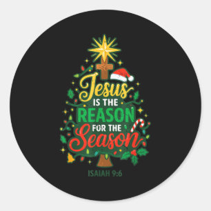 Jesus Reason Season Christian Christmas Family Pjs Classic Round Sticker