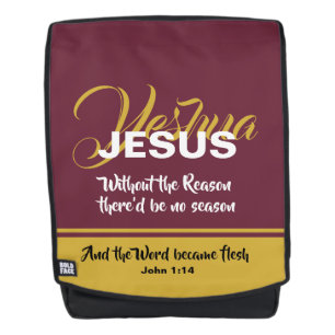 JESUS REASON SEASON Christian Scripture Christmas Backpack