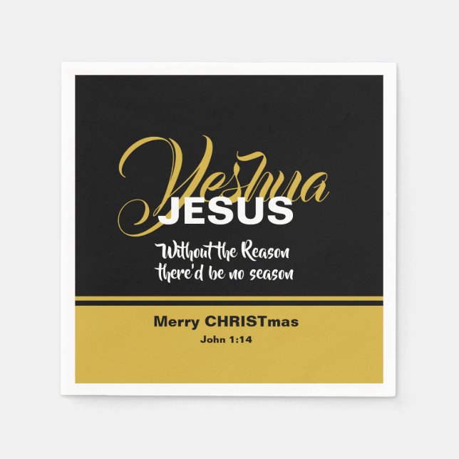 JESUS REASON SEASON Christian Scripture CHRISTMAS Napkin (Front)